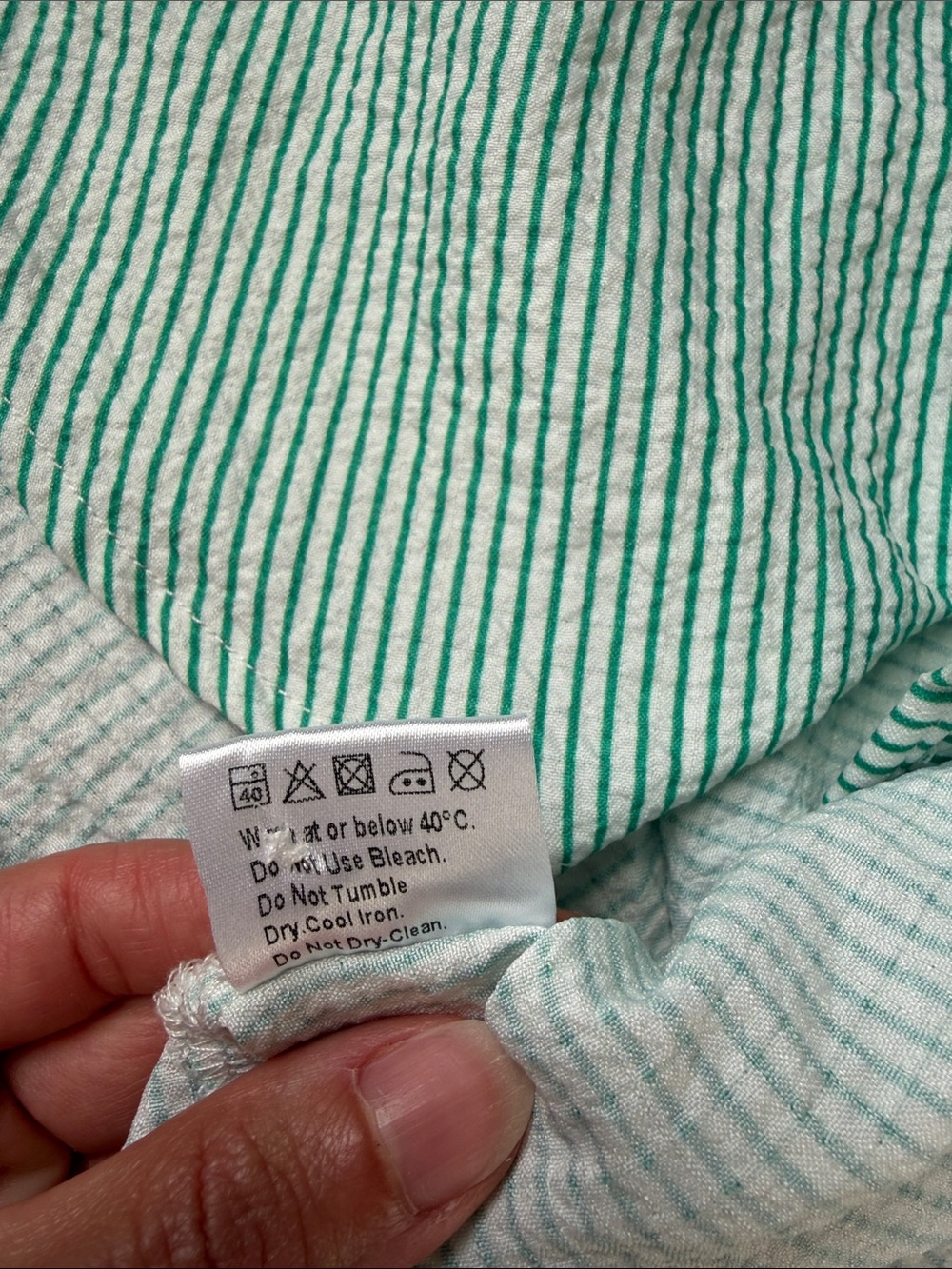 Vintage Mint Green Striped Button-Down Shirt - Picture 4 of 9